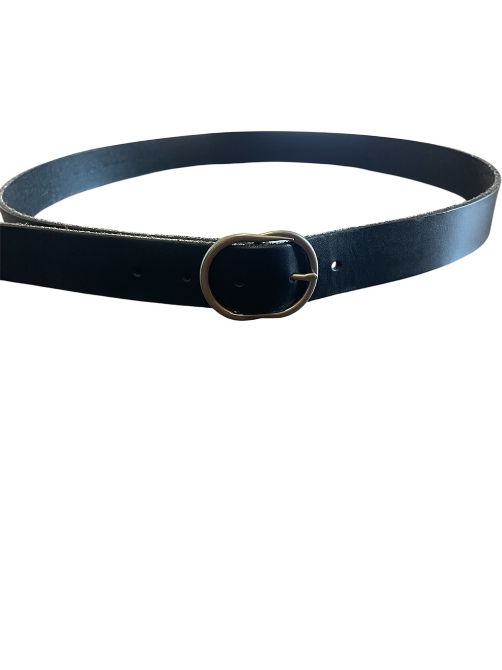 Banana Republic Black Belt Silver Oval Buckle Size Large Excellent Cond.